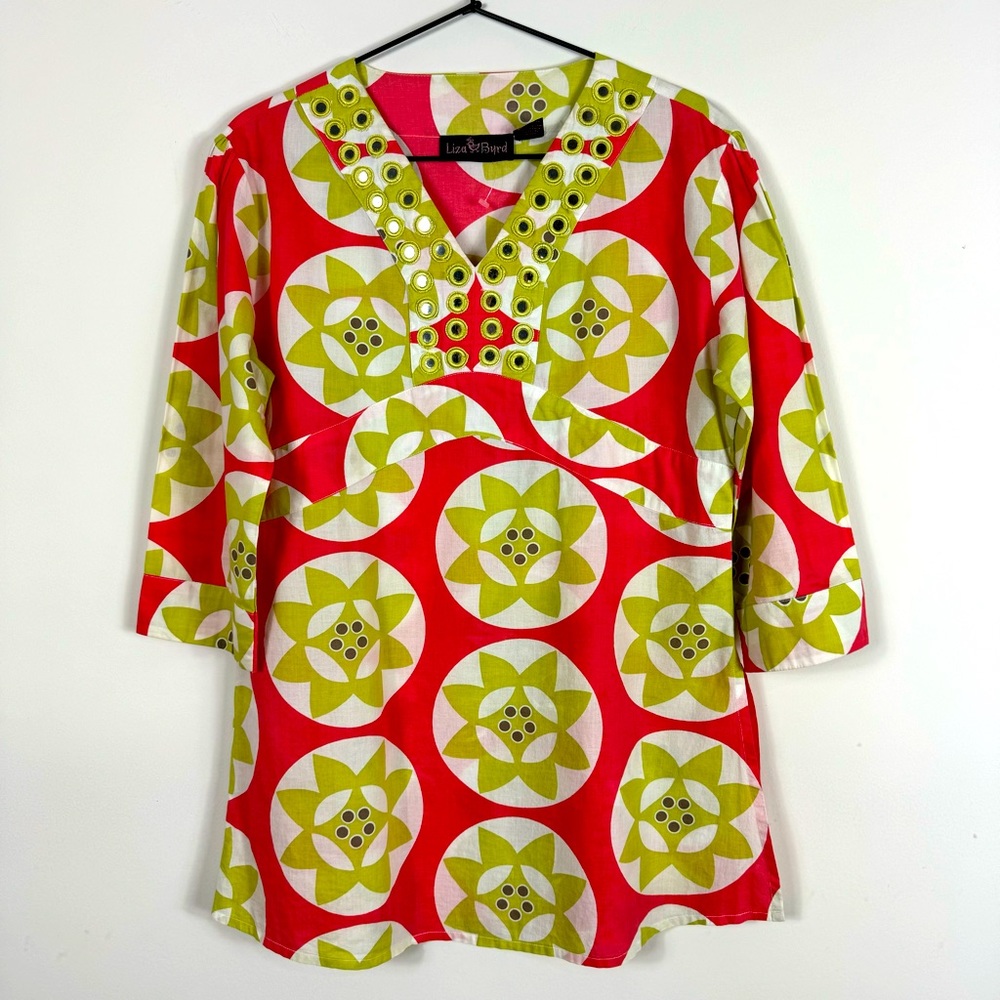 Liza Byrd Flower Power 60's Style Tunic Top